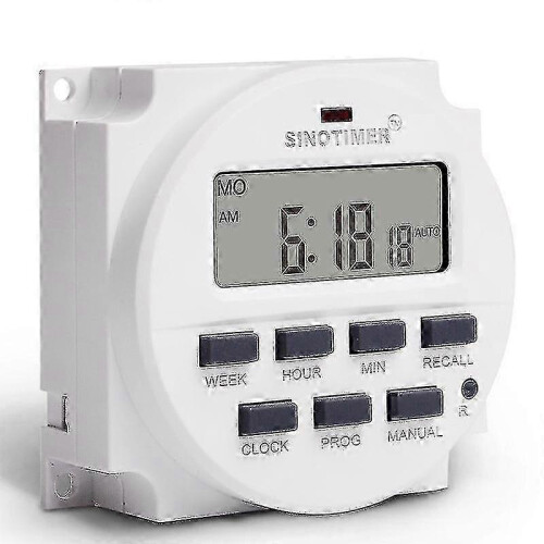 12V DC Programmable Time Switch - 15.98 Inch LCD Digital Timer TM618N-4 1