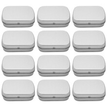 Metal Containers-12 Pack Metal Tin Box Portable Box Containers for Drawing Pin, Bead Earring Jewelry Storage