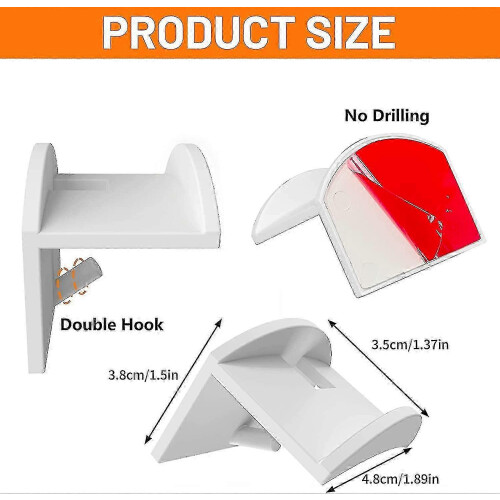 10 Pcs Baseball Cap Wall Organiser with Hooks, Space Saving Hat Hanger, Black 2