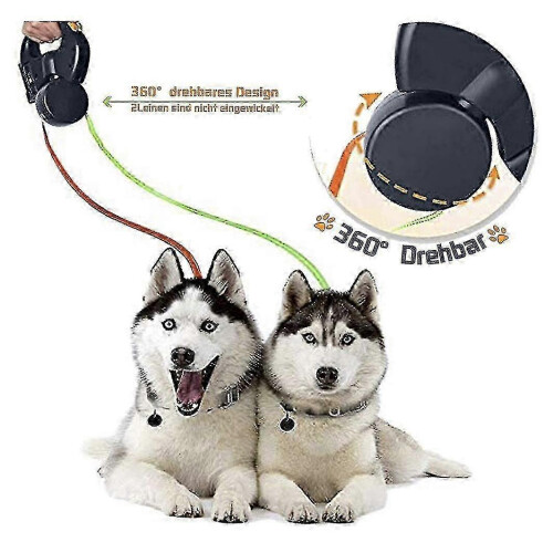 Dual retractable leash - for walking pets simultaneously 2