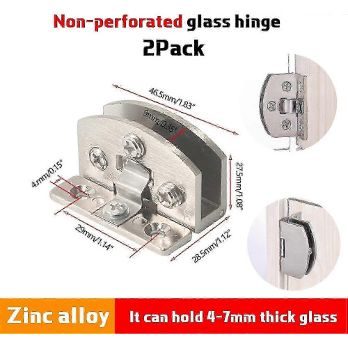 Hinges for glass cupboard doors - 2 pcs premium showcase clamp set 2