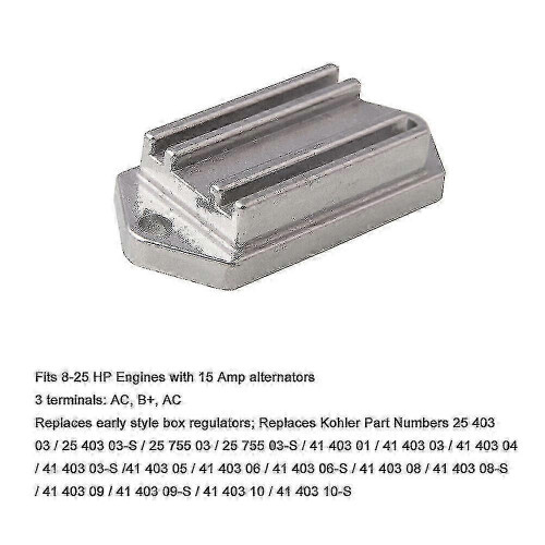 Compatible voltage regulator rectifier for Kohler John Deere 2