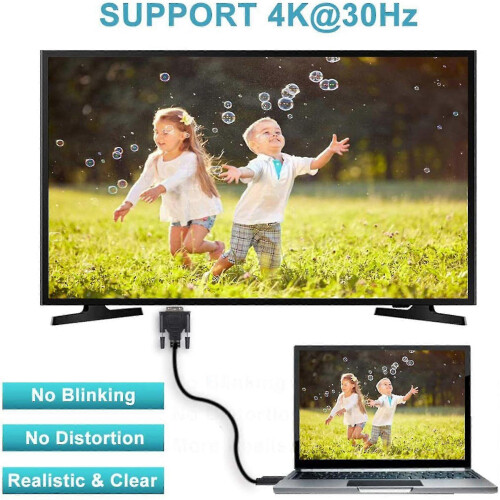 DVI Adapter for USB C Laptop 24+1 Pin 1.8m Cable 1