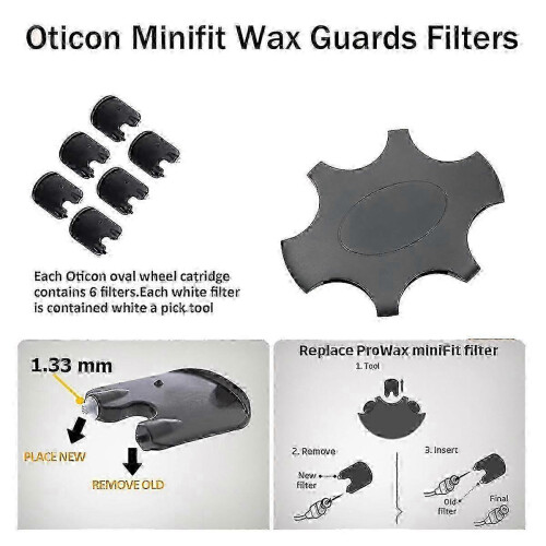 Hearing aid accessories for Minifit - 5 wax guard replacements 1