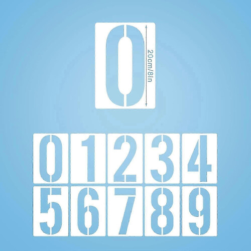 Reusable 0-9 stencils for curb, 20cm plastic number template 2