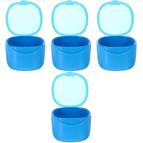 4Pièces Boîte De Stockage Bleue Compacte Couvercle 1