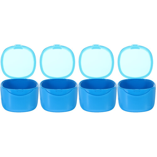 4Pièces Boîte De Stockage Bleue Compacte Couvercle 2
