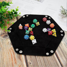 (Green) 2 Pieces Of Dice Boards Double-sided Dice Board. Velvet Foldable Dice Tray