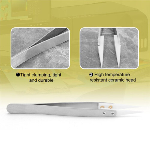 Ceramic Tweezers - Heat Resistant - Pointed Tip