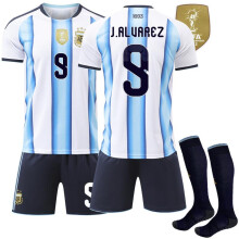 (24) 2526 No. 9 J. Álvarez Argentina Home World Cup Jersey