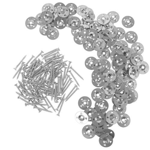 Insulation Plastic Washers Construction Foam Board Panels Installation Sturdy Iron Material 200Pcs