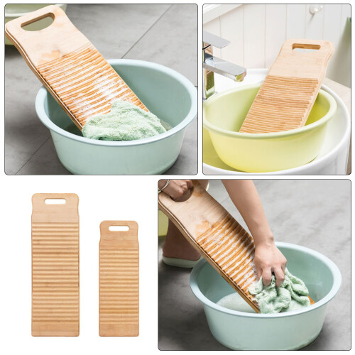 2St Draagbaar Handwasbord Van Bamboe, Voor Kleding En Accessoires 2