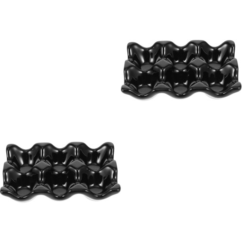 2Stk 6- Eierablage Schwarz Frosted Für Haushalt Und 2