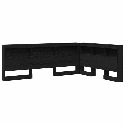 VidaXL vidaXL Storage Headboard with Shelf Black Oak 160 cm Engineered Wood 2