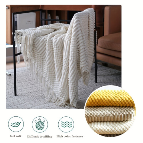 (【white】) Multi-functional Cover Blanket, Sofa Blanket, Blanket,  Blanket, Bed Runner Blanket, 1pc 2