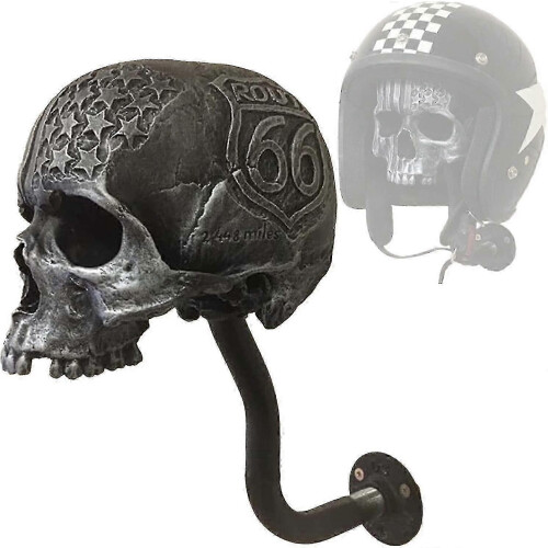 Skull Helmet Rack - Sturdy Wall Mount for Motorcycle and Beard Helmets 1