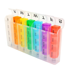 Draagbare Wekelijkse 7 Dagen Drukknop Pil Houder Reizen Geneeskunde Box Case Organizer