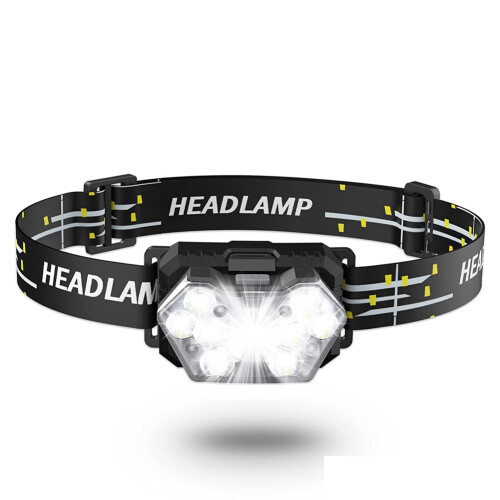 9 LED Headlight 2000 Lumens, Super Bright Headlight with Batteries, 5 Modes,  and Adjustable, Headlight