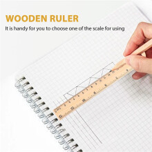 12 X Holzlineal SchüLerlineale Holzschullineale BüRolineal Messlineal, 2 Skalen (12 Zoll und 30 Cm)