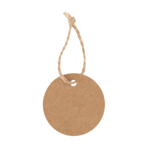 50Pcs Round  Gift Tag with Hemp Cord