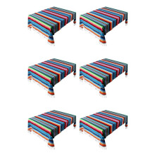 6X Manta Mexicana Alfombra de Picnic Sarape Arrojar Mantel Hot Rod para Fiesta de Yoga, 120X180Cm