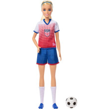 Barbie Careers USSF Soccer Fashion Doll Dressed in Removable Sport-Themed Outfit & Shoes with Accessories