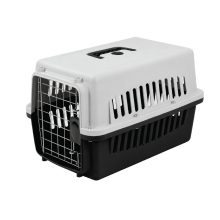(Small Black) KCT Portable Plastic Pet Carrier Cat Dog Puppy Cages Crates Transport Box