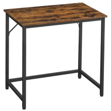 Mesa de oficina mesa de trabajo 80 x 50 x 75 cm para oficina salón dormitorio, ensamblaje simple, metal estilo industrial marrón.