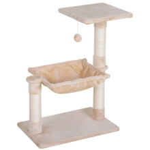 Griffoir pour chat avec hamac en sisal et peluche, beige