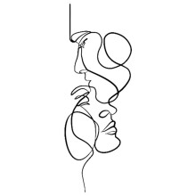 Wandkunst Aus Metall, Minimalistische Gesichtslinien, Wanddekoration, Abstrakte Wandskulptur Aus Eisen, Heimdekoration im Nordischen Stil, A