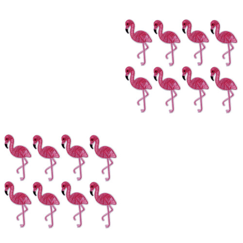 24Pièces Patch Brodé Flamant Rose Rose Pour Projets DIY Mode 1
