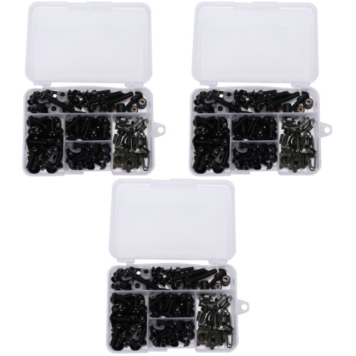 531Stk Windschutzschrauben Bolzen Set Schwarz Metall 1