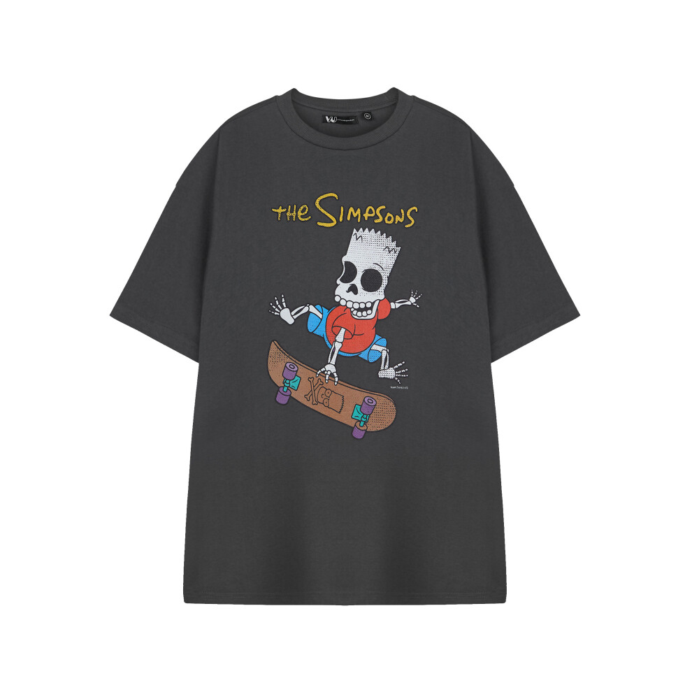 The Simpsons (Small) Short Sleeved T-Shirt (Mens Grey)