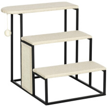 Escalier pour chat avec griffoir et balle de jeu, couleur crème