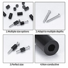 640 Pcs Electrical Outlet Screws Spacers, Black Nylon Round Spacer Assortment Kit, Plastic Spacers Without Threaded