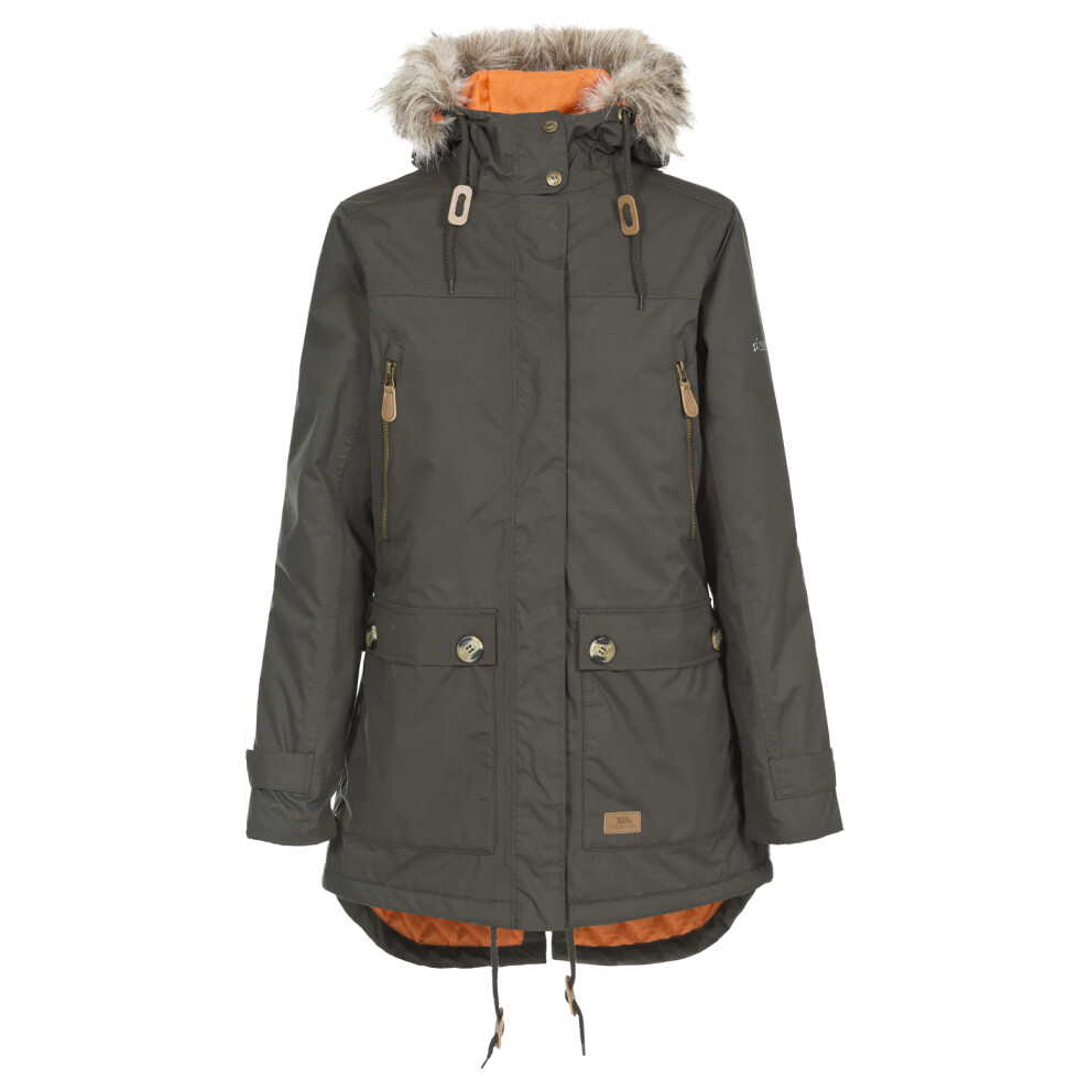 Trespass (8, Dark Khaki) Womens Parka Jacket Longer Length - Clea