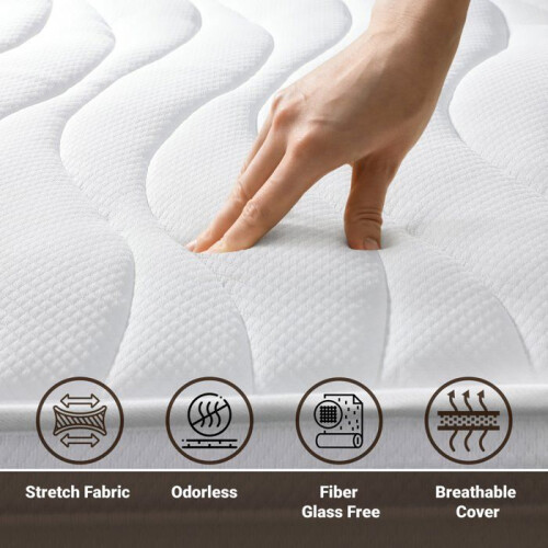Verend matras - THE WHITE STONE - 150x190 - 20cm - Medium Hard - Orthopedisch 1