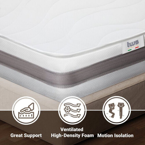 Verend matras - THE WHITE STONE - 150x190 - 20cm - Medium Hard - Orthopedisch 2