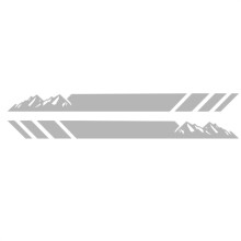 2Pcs Car Side Skirt Sticker Long Striped Mountains Body Decals DIY Car Side Door Body Vinyl Film Stickers Gray