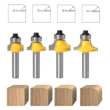 4Pcs 8mm Shank Roundover Router Bit Set-Woodworking Milling Cutter for Rounding and Chamfering