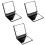 3St Mini Make-Up Spiegel Zwart Met LED Licht Compacte Make-Up Spiegel 3