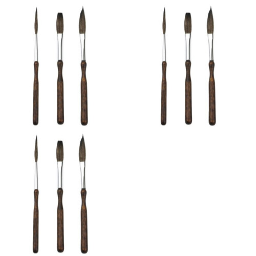 Pinstriping Brush Kit,9 Pcs Professional Striping Brushes Long Liner Script Scroll Rigger Brushes 1