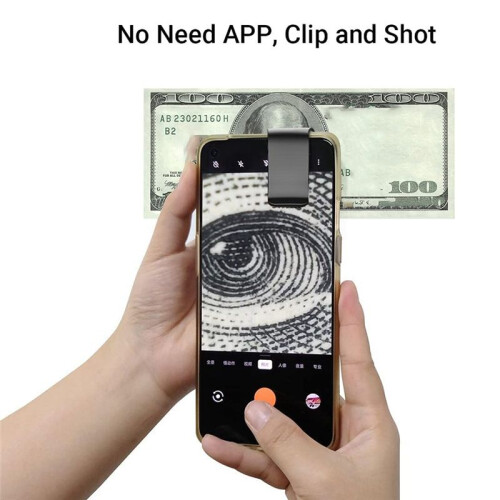 200X Phone  Pocket Microscope with LED Light/Universal Clip, Portable Digital Microscope Camera (Black, with CPL) 2