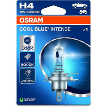 OSRAM COOL BLUE INTENSE H4, +100% more brightness, up to 5,000K,