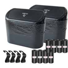 KITBEST Car Bin, 2 Pack Mini Car Trash Can Organizer with Lid and