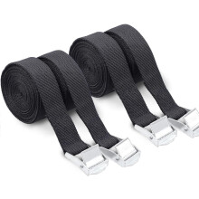 4Pcs Ratchet Tie Down Straps - Heavy Duty Lashing Straps, 2.5m x 25mm, Black, Adjustable, Quick Release Cam Buckle for Vans, Motorcycle, Trucks, Trai