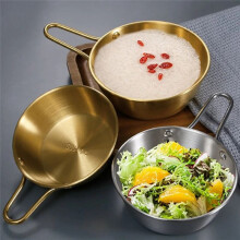 Tigela Redonda de Arroz e Vinho com Alça em Aço Inoxidável Tigelas de Molho para Comida Doméstica Talheres Louça Utensílios de Cozinha A