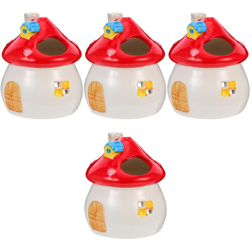 4Stk Keramik Hamsterversteck Kühlend Multi Kleintier Design 1