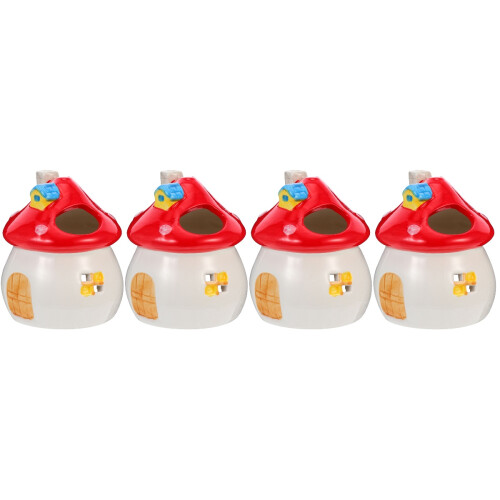 4Stk Keramik Hamsterversteck Kühlend Multi Kleintier Design 2