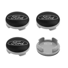 4pcs Wheel Centre Caps for Ford 54mm - Replacement Wheel Caps - Wheel Center Covers, Black